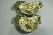 Temptations by Tara Nesting Rooster Bakers Bowls 1 & 0.5 Qt Old World Green