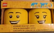 LEGO Storage Head Set, 6-piece Set: 2x Large, 2x Small, 2x Mini