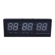 Jumbo Digital LED Timer Clock Wall Mount Calendar Temperature Display Red