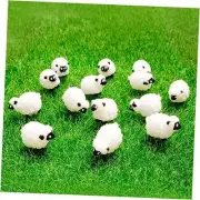 40 Pcs Miniature Sheep Figurines Mini White Sheep Figurines Resin Sheep Cake