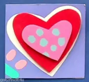 Hallmark PIN Valentines Vintage HEART 3D FOAM Polka Dot GIFT CARD Holiday NEW