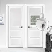 WdFour Woven UV Protect,Light Block,100% Blackout, Multi-use, no Noise, Easy Installed Door Curtains, Adjustable Roller Shade, Window Blind,for Office,Wards and Home(18W x 42L, Greyish White)