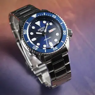 SEIKO 精工5號 Sports系列 藍水鬼潛水錶 藍面 不鏽鋼錶帶 自動上鍊機械腕錶