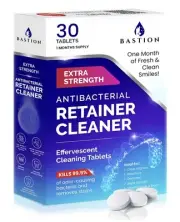 Retainer Cleaner & Denture Cleanser - 30 Effervescent Tablets - 1 Month Supply -