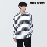 在飛比找momo購物網優惠-【MUJI 無印良品】男有機棉水洗粗織船領九分袖T恤(共4色