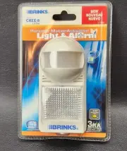 Wireless Motion Detection Brinks Light and Alarm Portable Battery Operated