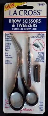 LA Cross Eye Brow Scissors Tweezers Brow Comb Complete brow kit Sally Hansen NEW