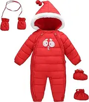 [Ohrwurm] Baby Winter One Piece Snowsuit with Hood Gloves Zipped Toddler Padded Sleepsuit
