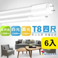 在飛比找PChome24h購物優惠-【ADATA威剛】20W LED T8 4尺 全塑燈管_6入