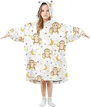 Joisal Cute Cartoon Groundhog Wearable Blanket Hoodie with Pocket Toddler Blanket Hoodie Cozy Sweatshirt Blanket