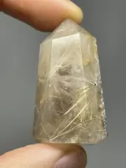 Natural Golden Rutilated Quartz 23.4g Polished TOWER crystal Etheric healing L6