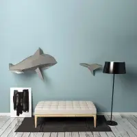 在飛比找蝦皮購物優惠-3D紙模型 132公分長 游動的鯊魚錘頭鯊海洋動物墻壁立體裝