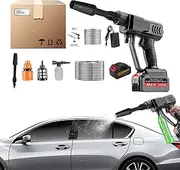 Portable Power Washer - Cordless Battery Powered Pressure Washer | Handheld Cleaning Sprayer with 5m Hose Rechargeable Car Wash Machine for House Yards Fence
