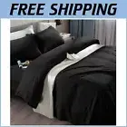 Elegant Black Microfiber Bed Sheets Set - Wrinkle Resistant, Deep Pocket Queen