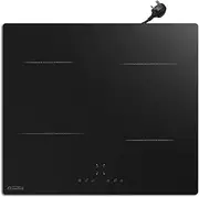 COVERCOOK Plug in Induction Hob 4 Cooking Burners Electric Cooktop, 60cm Bulit in Worktop Table top Hot Plate Cooker, Suitable for Iron, Stainless Steel and Alloy Pans, 13 Amp 2800W