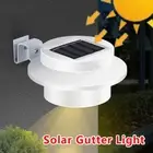 1-6PCS LED Solar Powered Gutter Light Outdoor Security Garden Wall Fence Lights