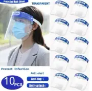 10 x Full Face Cover Protection Safety Mask Shield Clear Glasses Anti-Fog AU