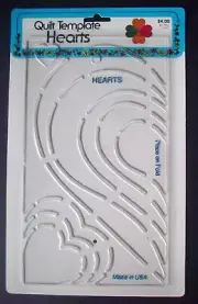 Heart plastic quilting template 8 sizes