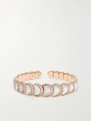 [David Morris] David Morris - Fortuna 18-karat Rose Gold, Mother-of-pearl And Diamond Bangle - M M Gold