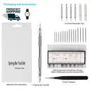 Watch Repair Spring Bar Removal Tool Set with Extra 6 Tips Pins for Wrist Bands