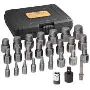 Screw Extractor Set - 24PCS + 3 Adapter Easy Out Bolt Extractor Tool, 1/2" 3/...