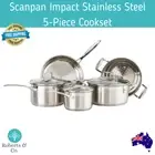 Scanpan Impact Stainless Steel 5-Piece Cookset Cookware Set Saucepan Frypan Set