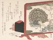 Poster Decor.Asian Wall design.Ryu��ryu��kyo Shinsai Japanese art.Peacock.15262