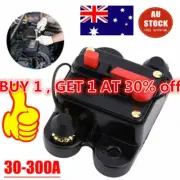 30A-300A Circuit Breaker Car Audio Fuse Holder Resettable Panel Mounted DC 12V