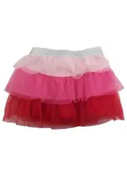 Toddler Girls Pink Red Silver Sparkly Waistband Valentines Tulle Tutu Skirt 3T