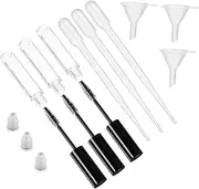 VICASKY 9pcs Tube Soap Pump Mini Spray Bottle Lip Gloss Tubes Spray Nozzle for Bottles Syrup Leak Proof Travel Bottles Liquid Pump Wands with Tube Dropper Jar Plastic Black