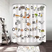 ABC Alphabet Kids Characters Shower Curtain