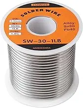 TOWOT 60/40 Solder for Stained Glass, 1 lb Spool, 3mm Dia, No Flux Solder Wire Stained Glass Supplies