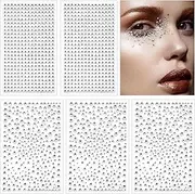 OUTUXED 1725pcs Face Gems Rhinestones Stickers, Self Adhesive Jewels, 3/4/5/6 MM Stick on Rhinestones for Face, Hair, Craft, Nail, Clothes, Shoes