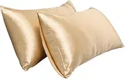 BAWHO Beautiful and Comfortable Pillowcase 2 Pack Soft Microfiber Pillowcases Envelope Opening Pillowcase Satin Pillow Cases/Camel/51 * 66Cm *2