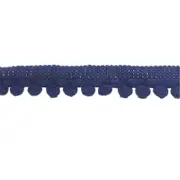 1PC 20 Yards 1cm Trim Ball Pompom Fringe Sewing Lace Handmade Craft Accessories Navy_20Yards