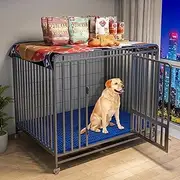 Heavy Duty Dog Cage - Dog Fence, Dog Cage Metal Kennel with Locking Door and Wheels Removable Tray Openable Top Suitable for Large Pets