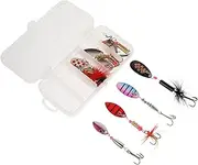 BRIGHTFUFU 10Pcs Fishing Lures Spinnerbait Kit Life Like Simulation Baits with for Freshwater and Saltwater Fishing for Bass Trout Walleye