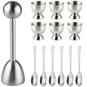 Egg Cracker Topper Set of 13 Egg Cups for Soft Boiled Eggs Tool Set Includes ...