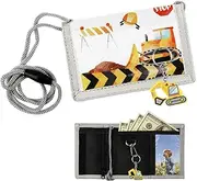 [Deepton] Children's Digger Neck Bag with Key Ring, Compact Children's Wallet Boys, Small Excavator Purse for Hanging Teenagers, Suitable Birthday and Holiday Gifts, Excavator, Normale Größe, Modern