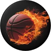 [VTCTOASY] Button Pins Badge 2.4 inch Cute Round Badge Pins Buttons Badges Personalized Name Tag Basketball On Fire Badge Pinback Button Badges Fashion Pins Set for Men Women Backpack Office