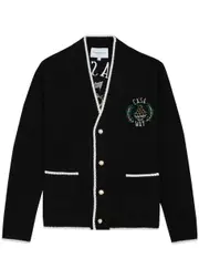 Casablanca Casa Way Embroidered Wool-blend Cardigan - Black - S S