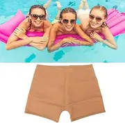 [Zoeyilan] Women Silicone Swim Shorts, Period Swimwear, Menstrual Leakproof Swim Shorts with 4 Corner Waterproof Leakproof Quick Dry for Girls, Teens Summer (Yellowish Pink)