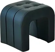 Entryway Bench, Upholstered End of Bed Bench, Shoe Storage Bench with Solid Wood Legs, Modern Narrow Ottoman Seat Foot Stool for Bedroom/Entryway/Living Room(Black)