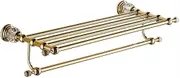 Exquisite Bathroom Shelves Crystal Gold Plated Towel Rack, Bathroom Hardware Towel Holder, Bathroom Shelf with Towel Rail
