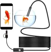 USB Wireless Endoscope, HD Semi-Rigid WiFi Borescope Inspection Camera Waterproof Snake Camera for Android & iOS Smartphone (1M, Rigid line)