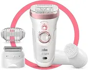Braun Silk-épil 9 9-855 Women's Epilator for Long-Lasting Hair Removal White/Silver