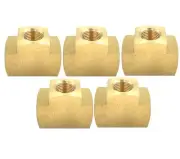 5pcs 1/8" x 1/8" x 1/8" NPT Female Pipe Tee Fittings,Brass Barstock Tee 3-Way...