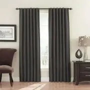 NEW Eclipse Fresno 52 by 84-Inch Blackout Window Curtain Panel, Charcoal