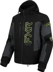 FXR Helium X 2-in-1 2025 Snowmobile Jacket, black-grey-yellow, Size S for Men Black Grey Yellow