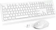 Wireless Keyboard and Mouse Silent 2.4GHz Cordless Full Size USB Mouse Combo